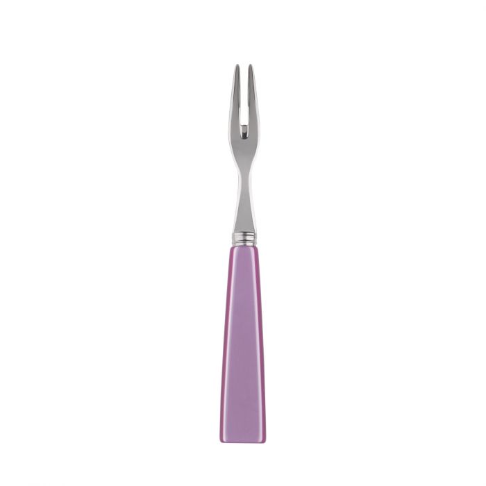Sabre Paris Icône cocktail fork with a stainless steel prong and a lavender handle, ideal for appetizers and cocktails.