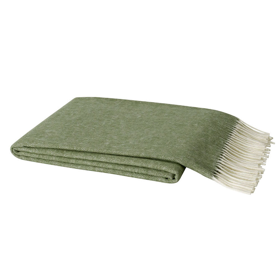 Lands Downunder Olive Italian Herringbone Throw
