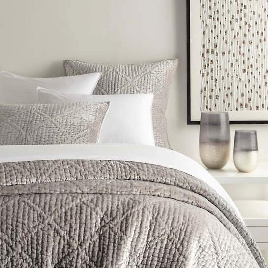 Pine Cone Hill Parisienne Velvet Grey Quilt