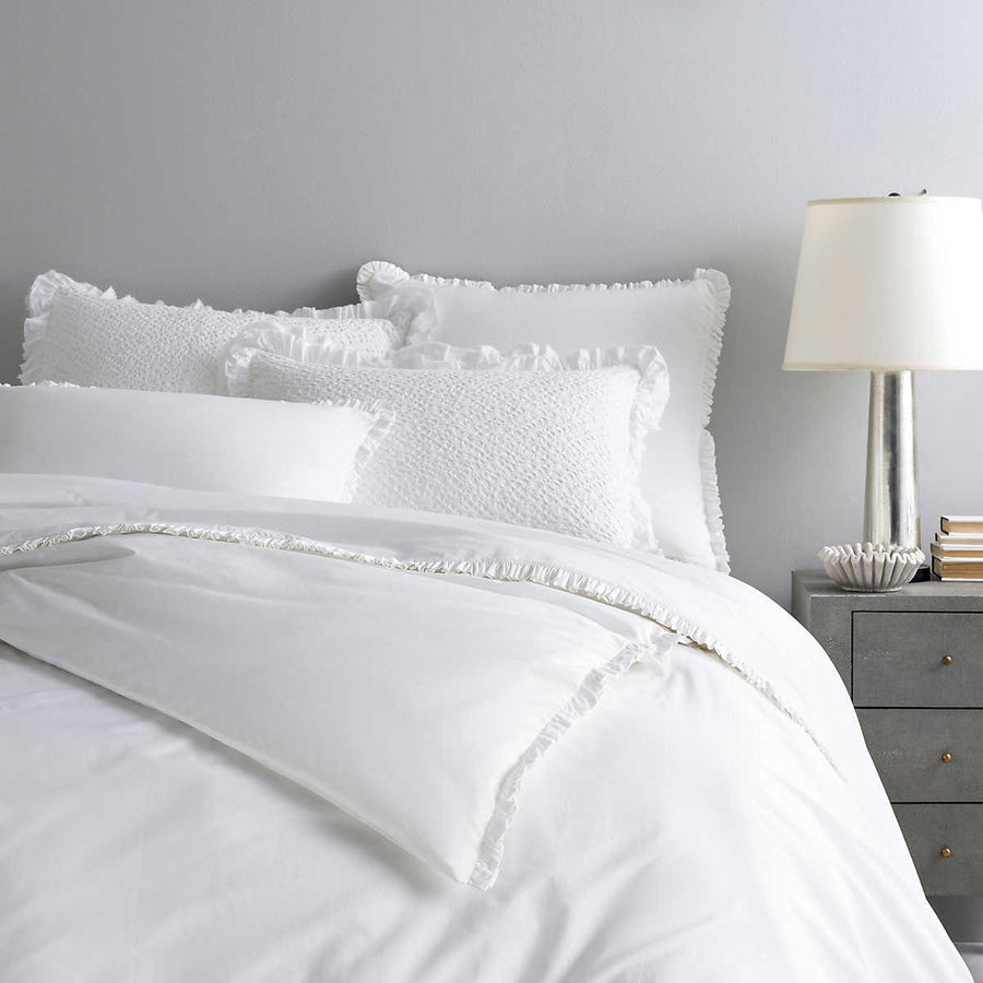 Pine Cone Hill Classic Ruffle White Duvet Cover & Shams