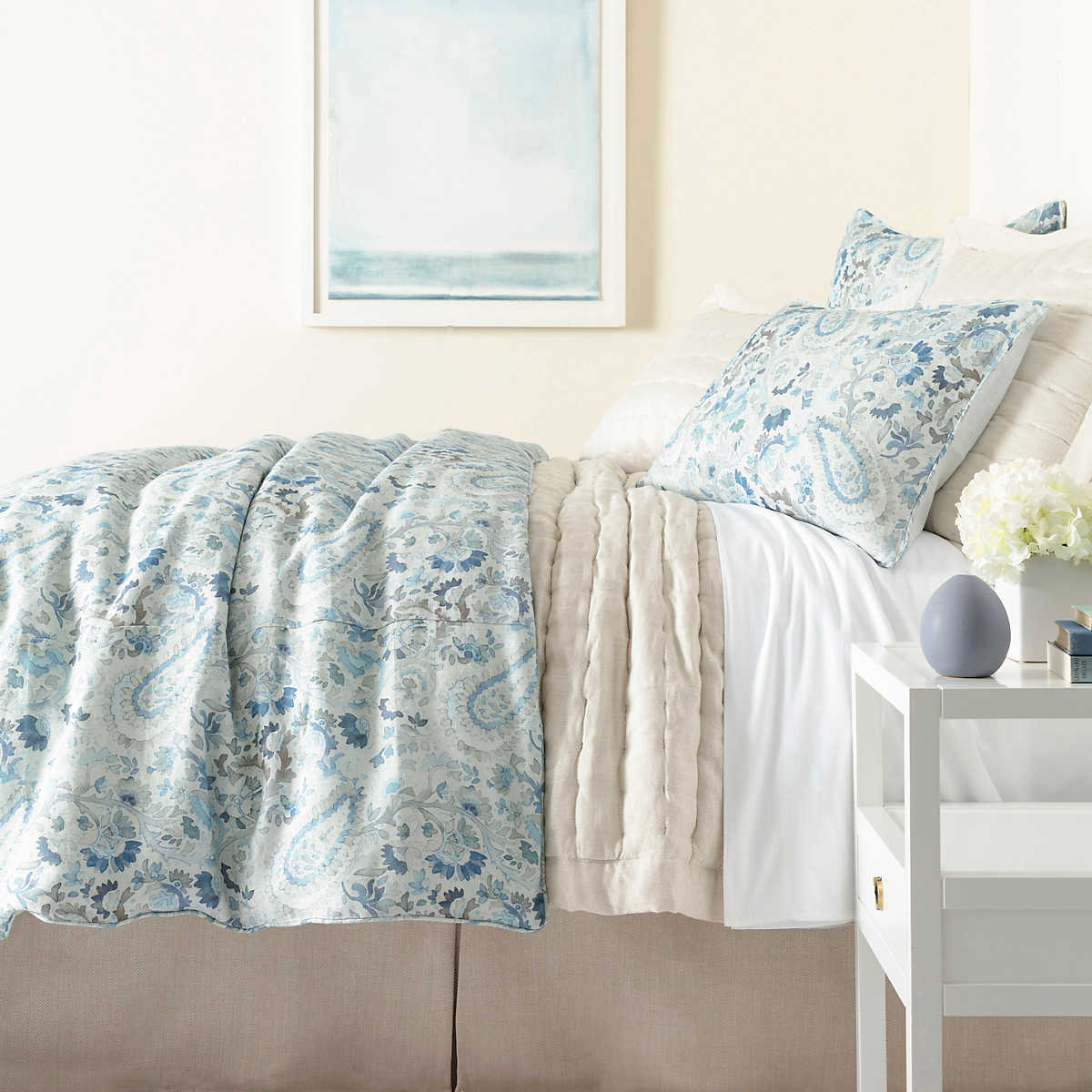 Pine Cone Hill Ines Linen Blue Duvet Covers & Shams