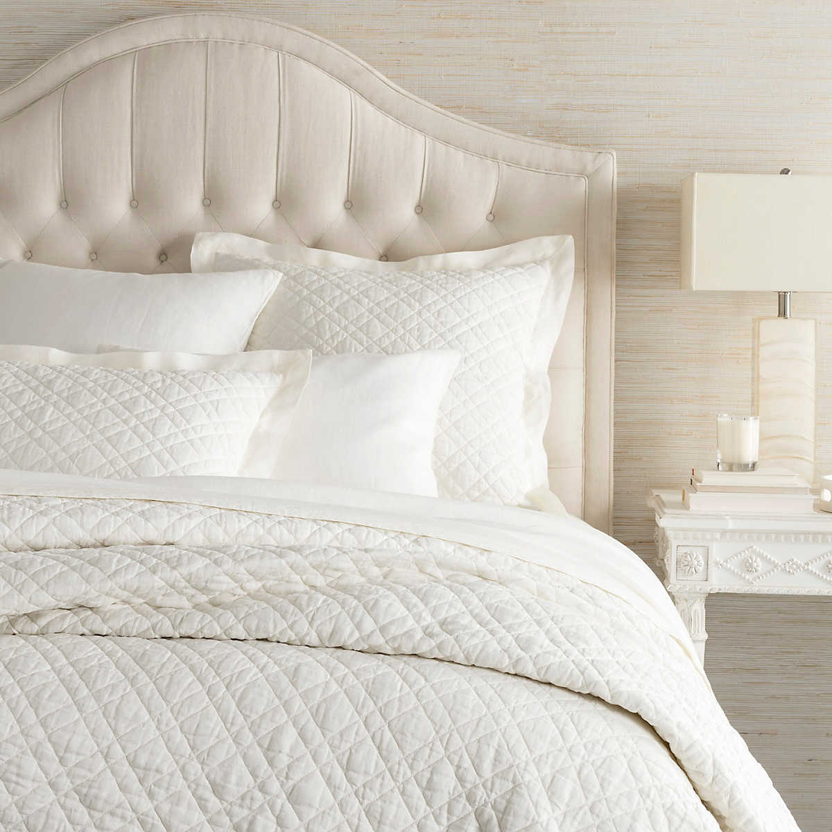 Pine Cone Hill Washed Linen Ivory Quilt