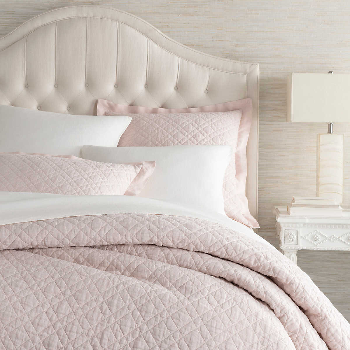 Pine Cone Hill Washed Linen Slipper Pink Quilt