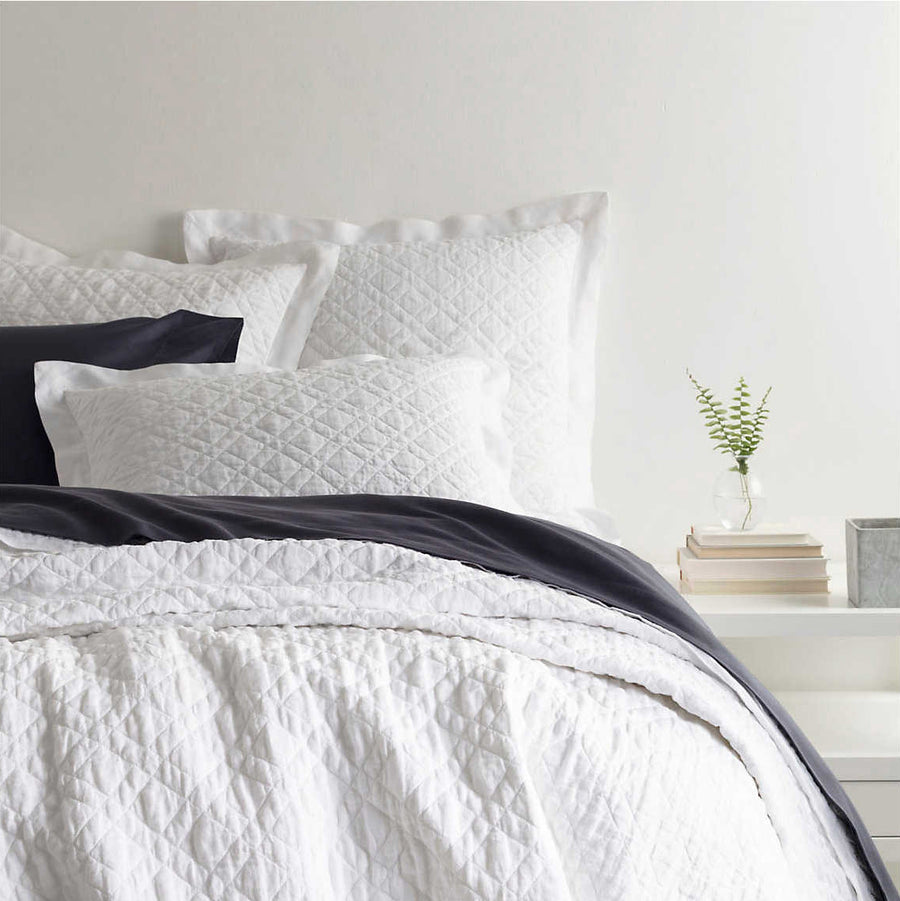 Pine Cone Hill Washed Linen White Quilt
