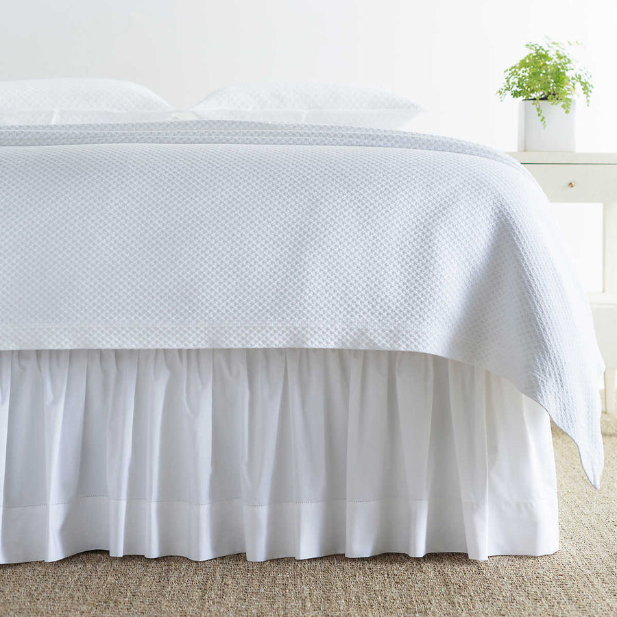 Pine Cone Hill Classic Hemstitch White Bed Skirt