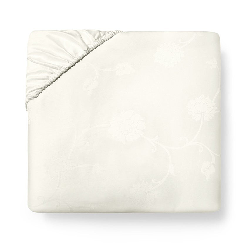 Sferra Giza 45 Jacquard Ivory Fitted Sheet