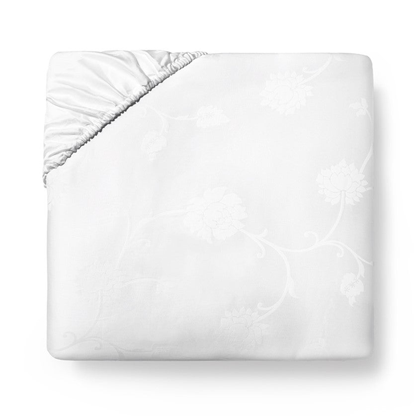 Sferra Giza 45 Jacquard White Fitted Sheet