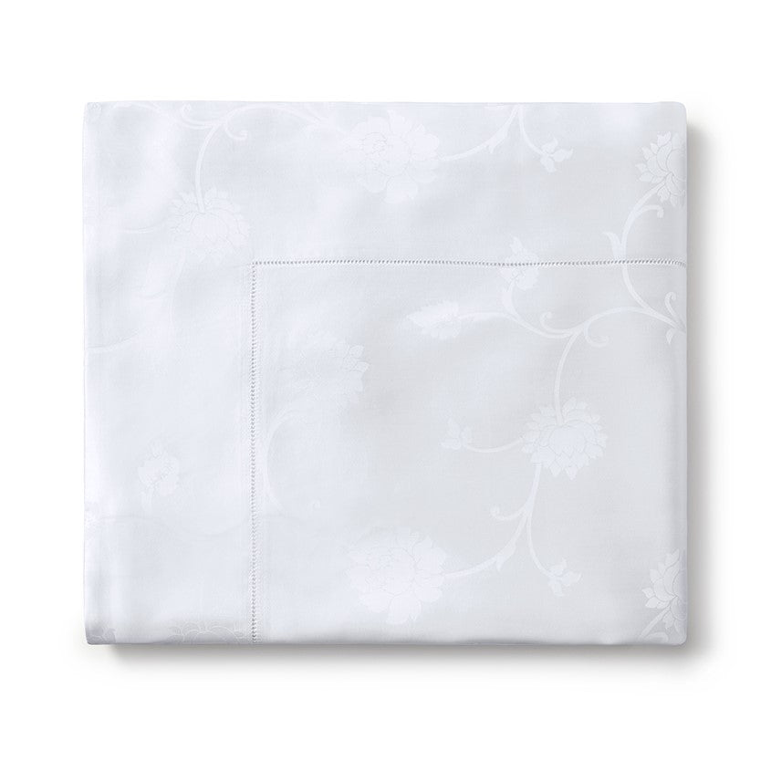 Sferra Giza 45 Jacquard White Flat Sheet