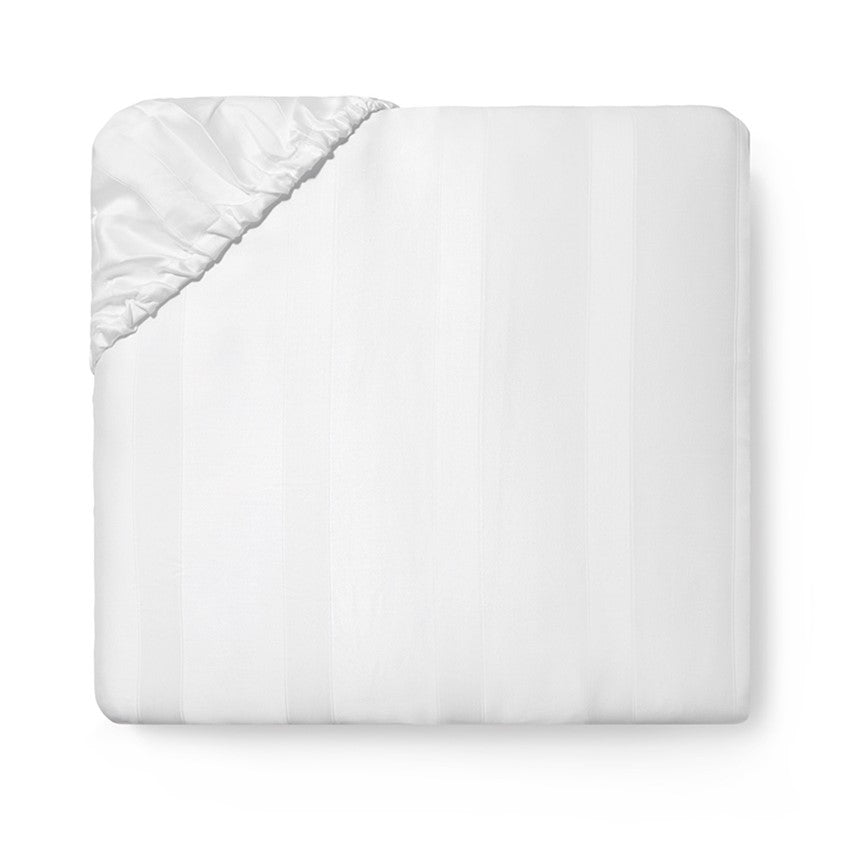 Sferra Giza 45 Stripe White Fitted Sheet