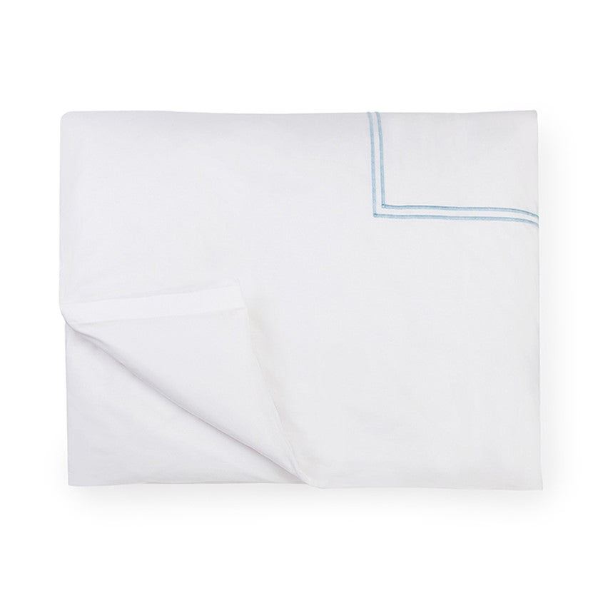 Sferra Grande Hotel White/Blue Duvet Cover
