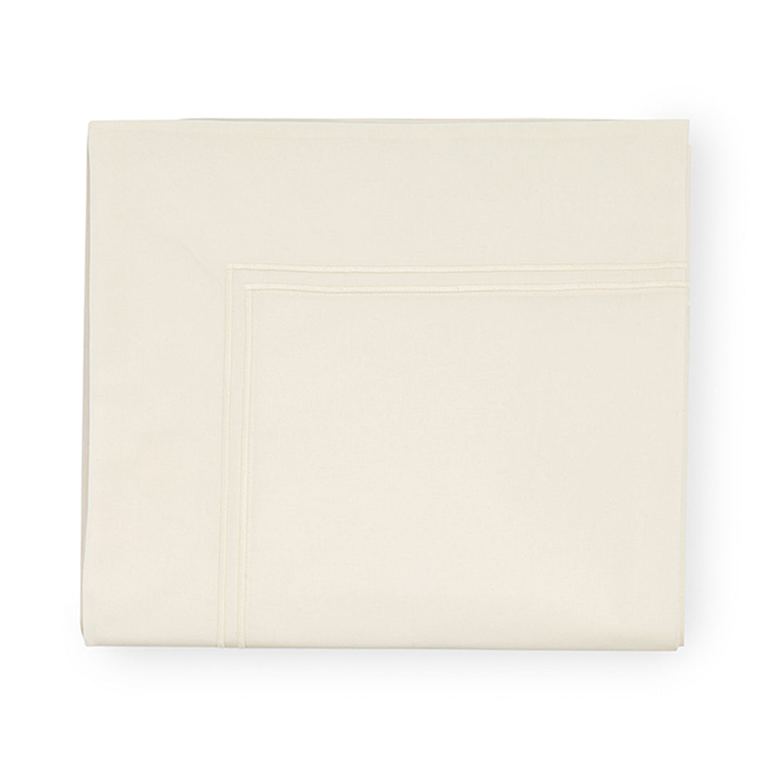 Sferra Grande Hotel Flat Sheet in a soft cream color with elegant hemstitch detailing. Ideal for luxurious bedding.