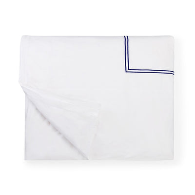 Sferra Grande Hotel White/Navy Duvet Cover