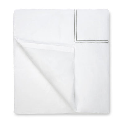 Sferra Grande Hotel White/Silver Duvet Cover