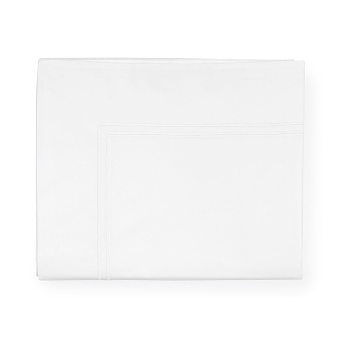 Sferra Grande Hotel Flat Sheet in crisp white, featuring a subtle hemstitch detail for an elegant touch.