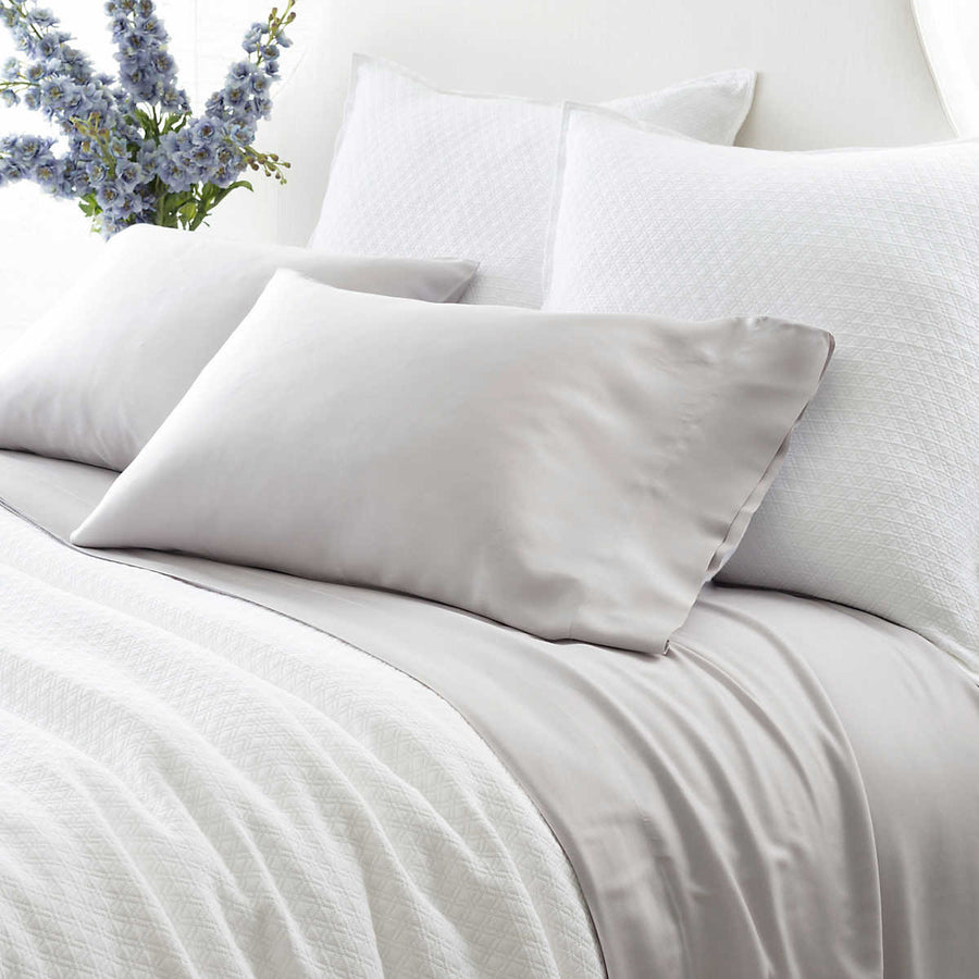 Pine Cone Hill Silken Solid Grey Sheets