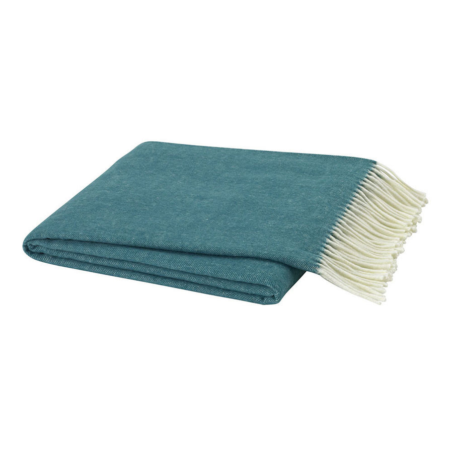 Lands Downunder Teal Italian Herringbone Throw