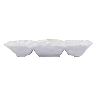 Vietri Incanto Stone Lace Three Part Server