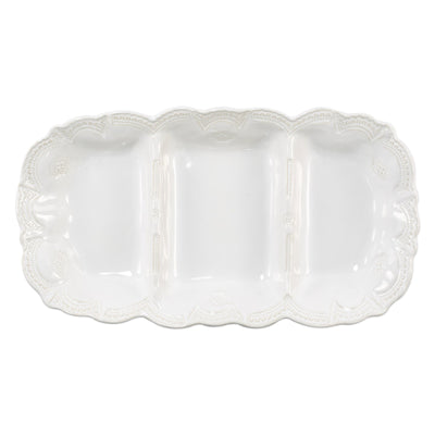 Vietri Incanto Stone Lace Three Part Server