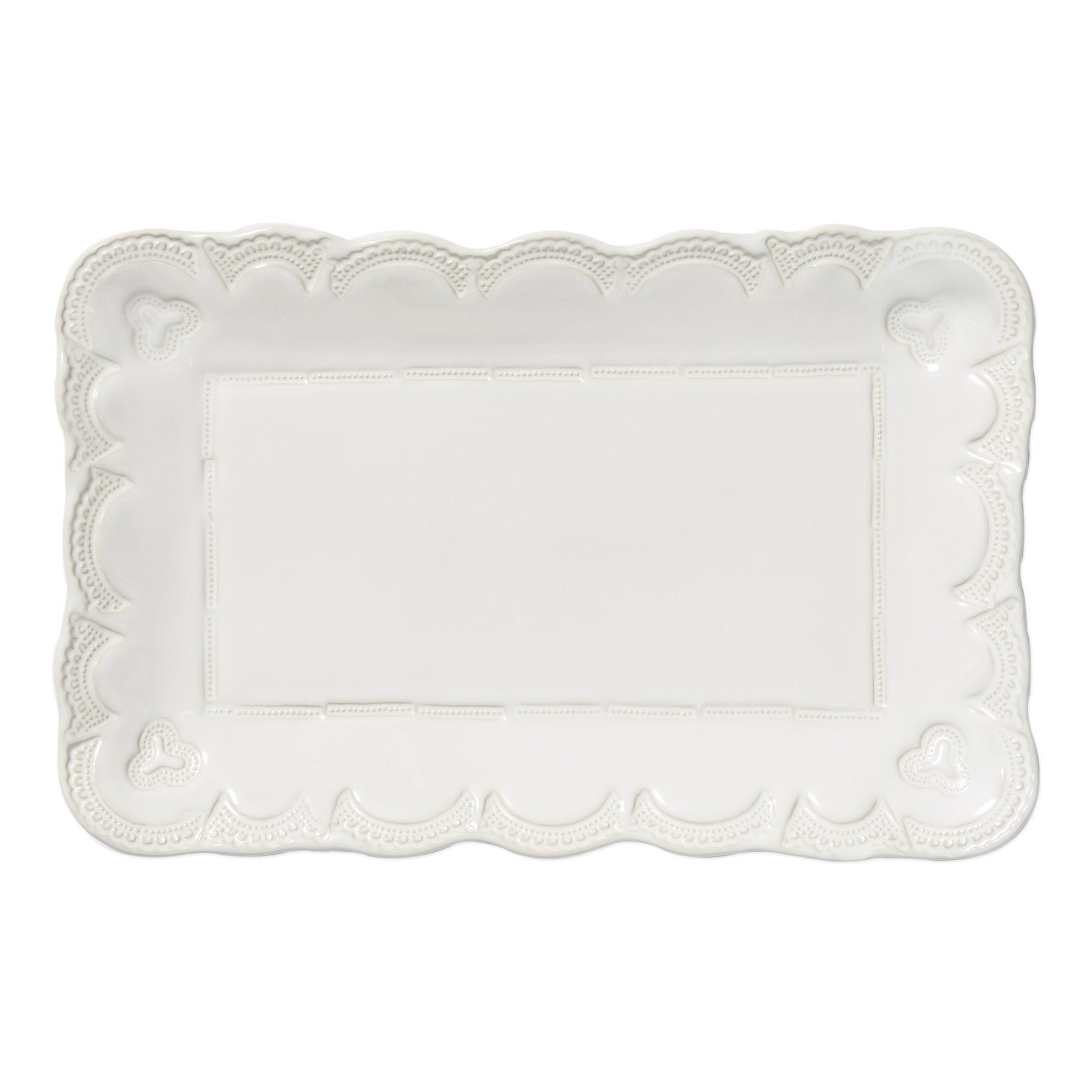 Vietri Incanto Stone White Small Rectangular Platter