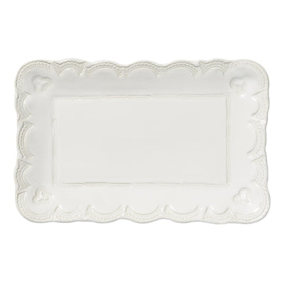 Vietri Incanto Stone White Small Rectangular Platter