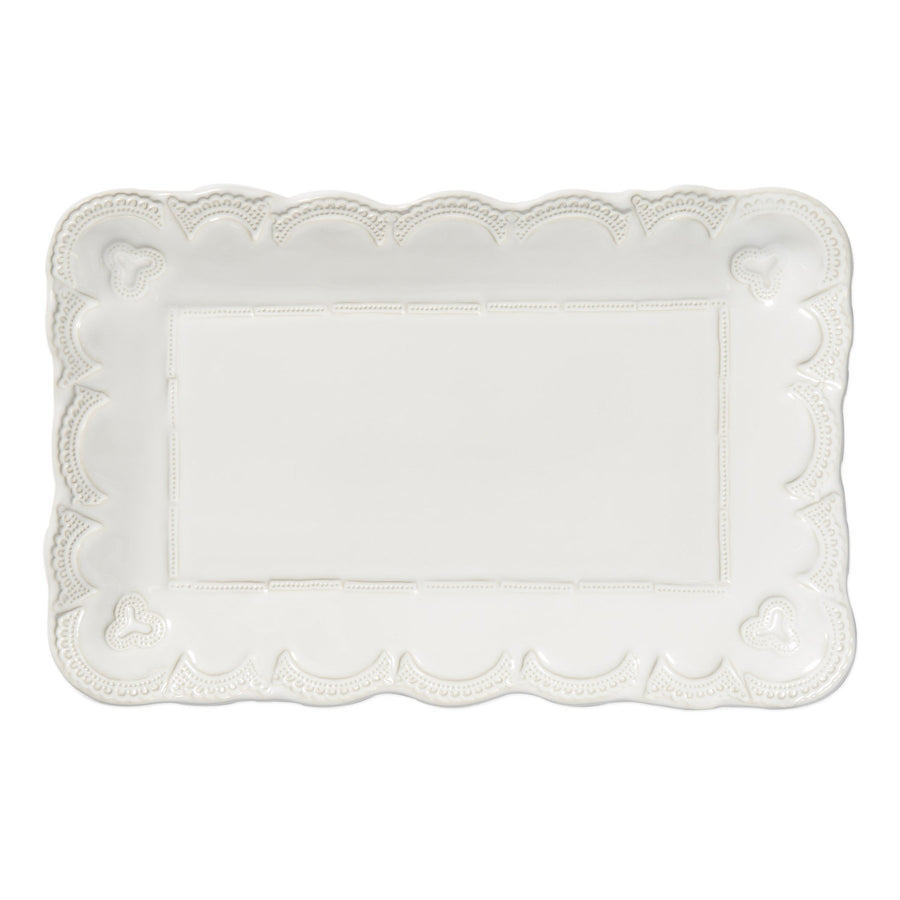 Vietri Incanto Stone White Small Rectangular Platter