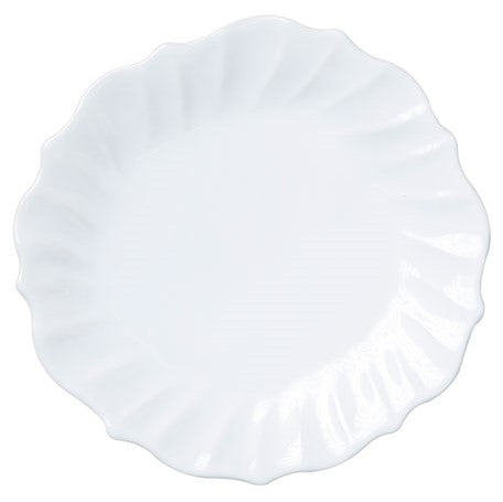 Vietri Incanto Stone Ruffle White Dinner Plate