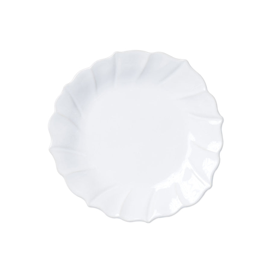 Vietri Incanto Stone White Ruffle Salad Plate
