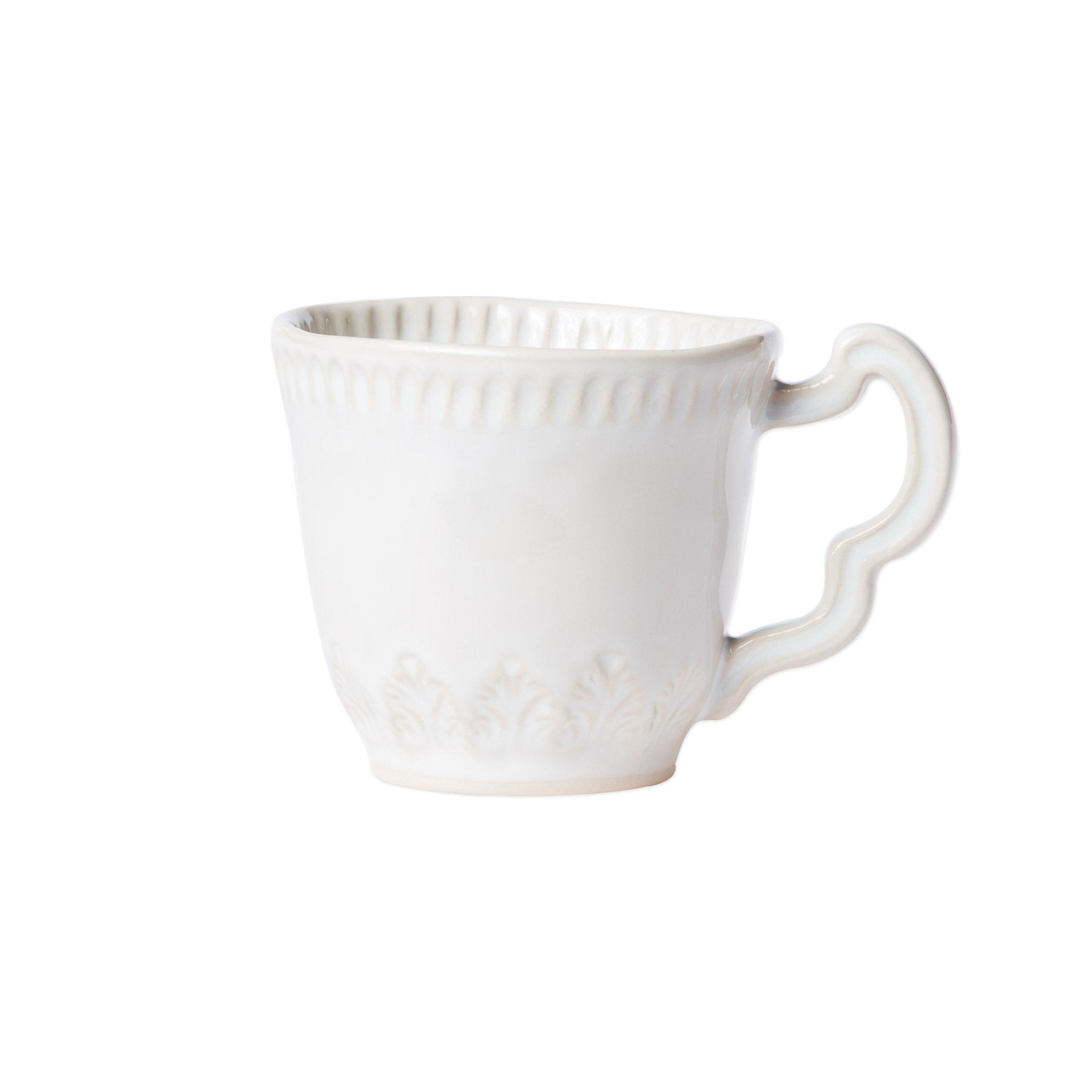 Vietri Incanto Stone White Leaf Mug
