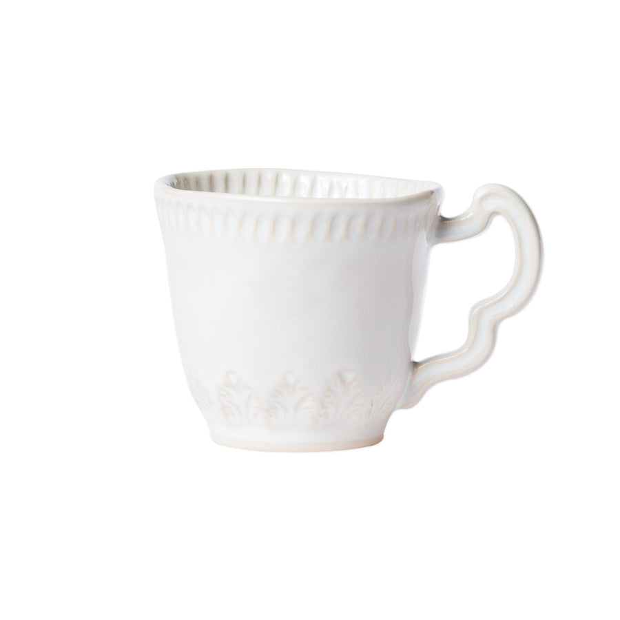 Vietri Incanto Stone White Leaf Mug