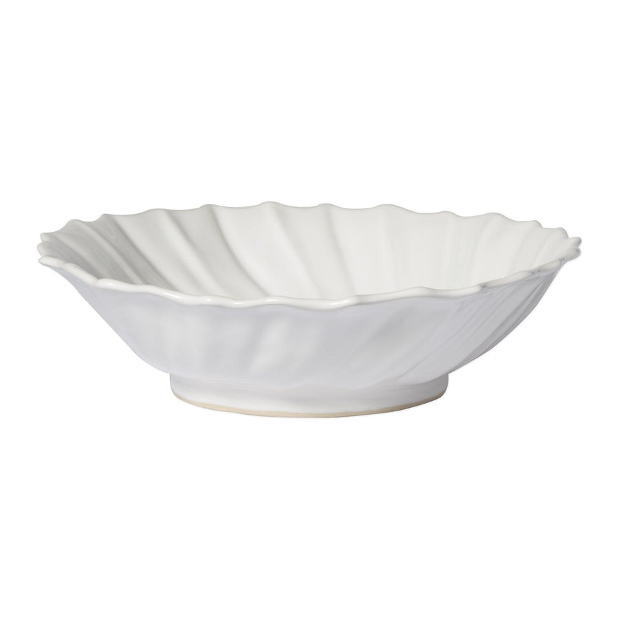 Vietri Incanto Stone White Large Ruffle Bowl