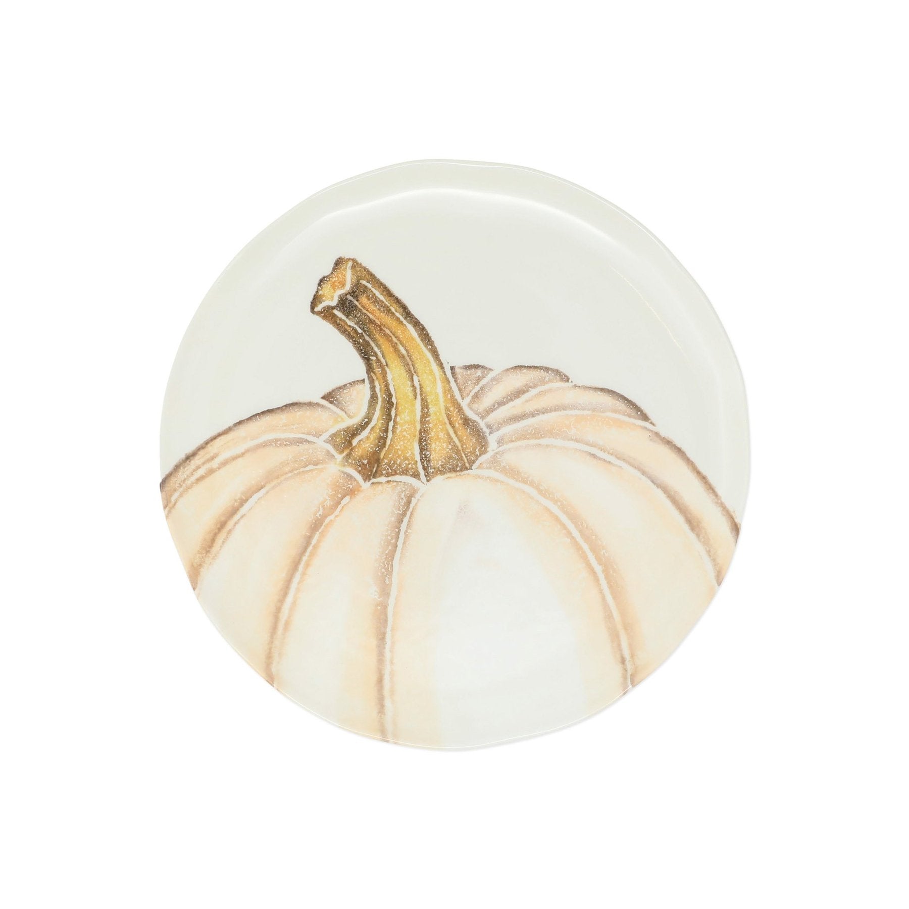 Vietri Pumpkins Medium White Pumpkin Salad Plate