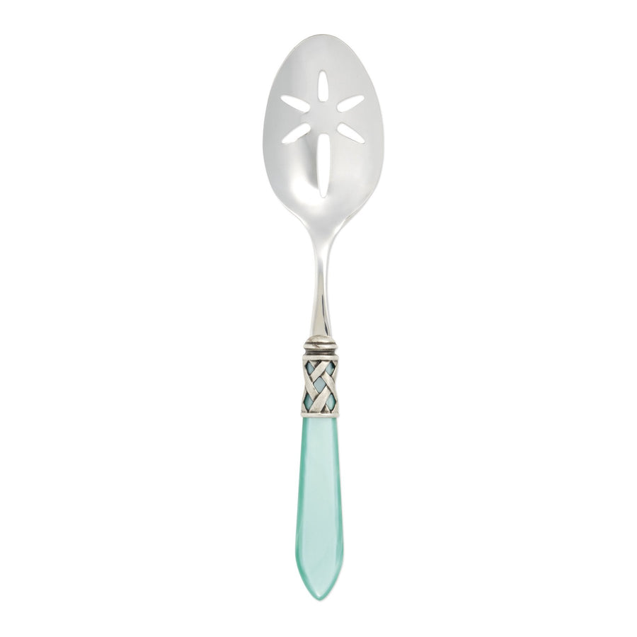 Vietri Aladdin Antique Aqua Slotted Serving Spoon