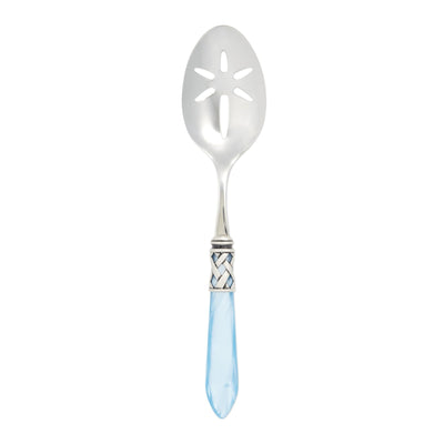 Vietri Aladdin Antique Light Blue Slotted Serving Spoon