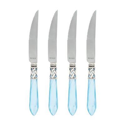 Vietri Aladdin Antique Light Blue Steak Knives