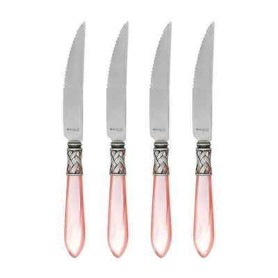 Vietri Aladdin Antique Light Pink Steak Knives