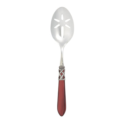 Vietri Aladdin Antique Red Slotted Serving Spoon