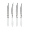 Set of four Vietri Aladdin Antique steak knives featuring stainless steel blades and intricately designed handles.