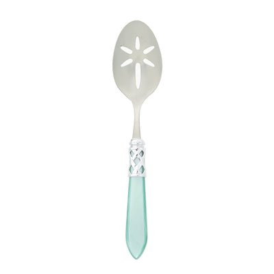 Vietri Aladdin Brilliant Aqua Slotted Serving Spoon