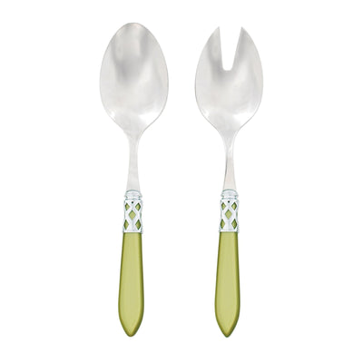 Vietri Aladdin Brilliant Chartreuse Salad Server Set