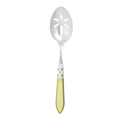 Vietri Aladdin Brilliant Chartreuse Slotted Serving Spoon