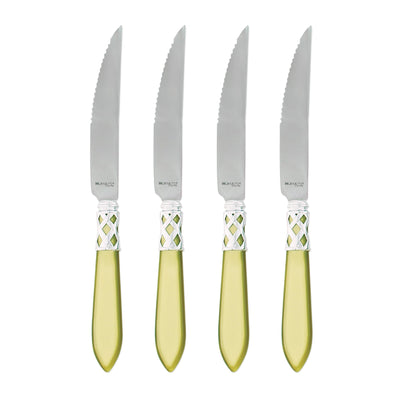 Vietri Aladdin Brilliant Chartreause Steak Knives