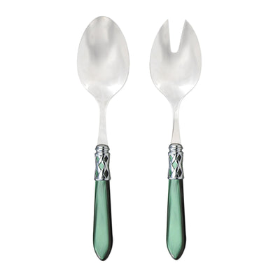 Vietri Aladdin Brilliant Green Salad Server Set