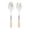 Vietri Aladdin Brilliant Ivory Salad Server Set