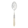 Vietri Aladdin Brilliant Ivory Slotted Serving Spoon