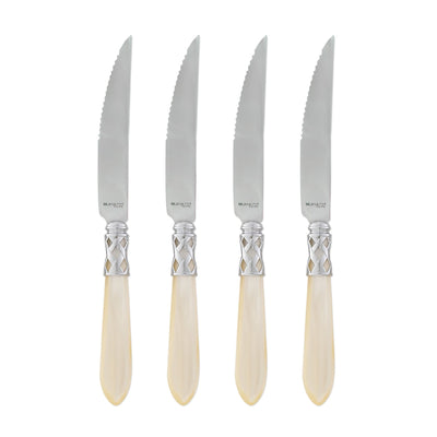 Vietri Aladdin Brilliant Ivory Steak Knives