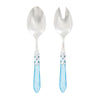 Vietri Aladdin Brilliant Light Blue Salad Server Set