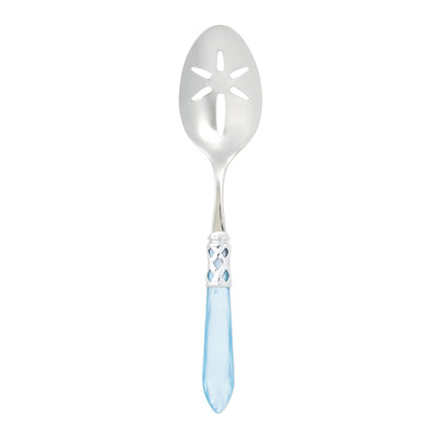 Vietri Aladdin Brilliant Light Blue Slotted Serving Spoon