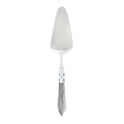 Vietri Aladdin Brilliant Light Gray Pastry Server