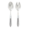 Vietri Aladdin Brilliant Light Gray Salad Server Set