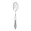 Vietri Aladdin Brilliant Light Gray Slotted Serving Spoon